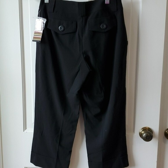 NWT DALIA BLACK CROPPED TROUSER PANTS HIGH RISE WAIST SIZE 4 CAPRI - Picture 4 of 8
